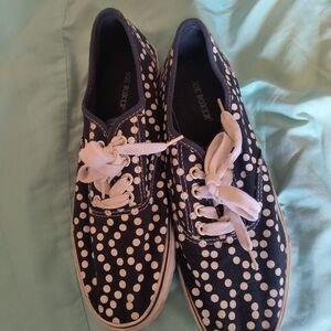 Joe Boxer Women's Sneakers - Black with White Polka Dots